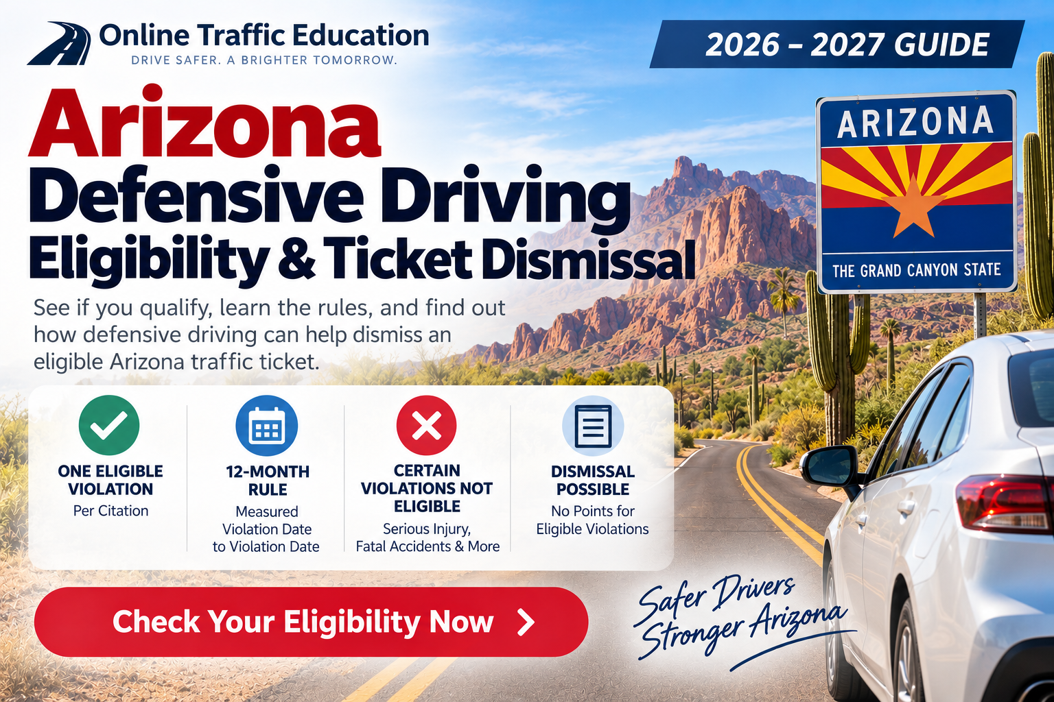 Arizona Defensive Driving Eligibility and Ticket Dismissal 2026 and 2027 Guide